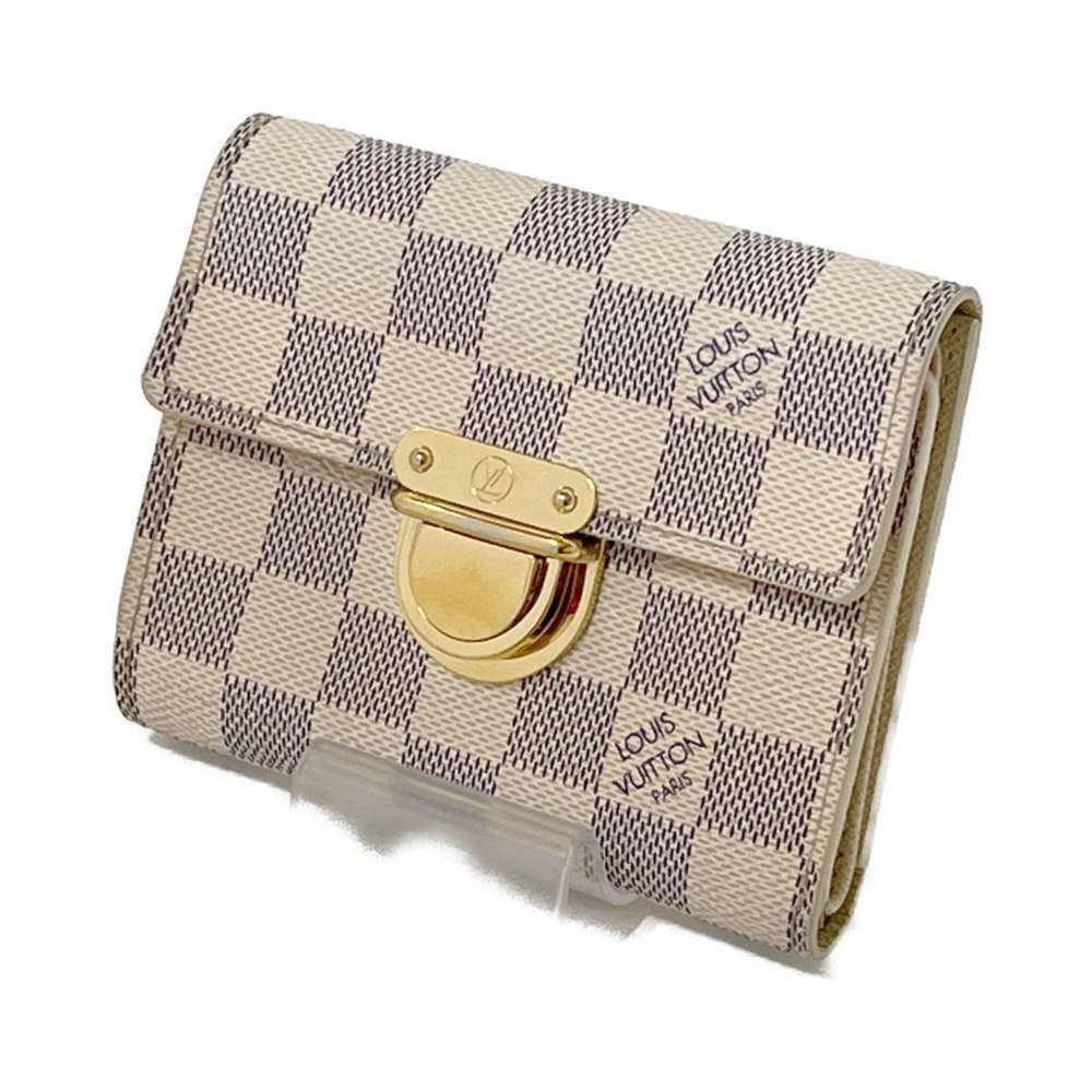 LOUIS VUITTON Damier Azur White Portefeuille Koala